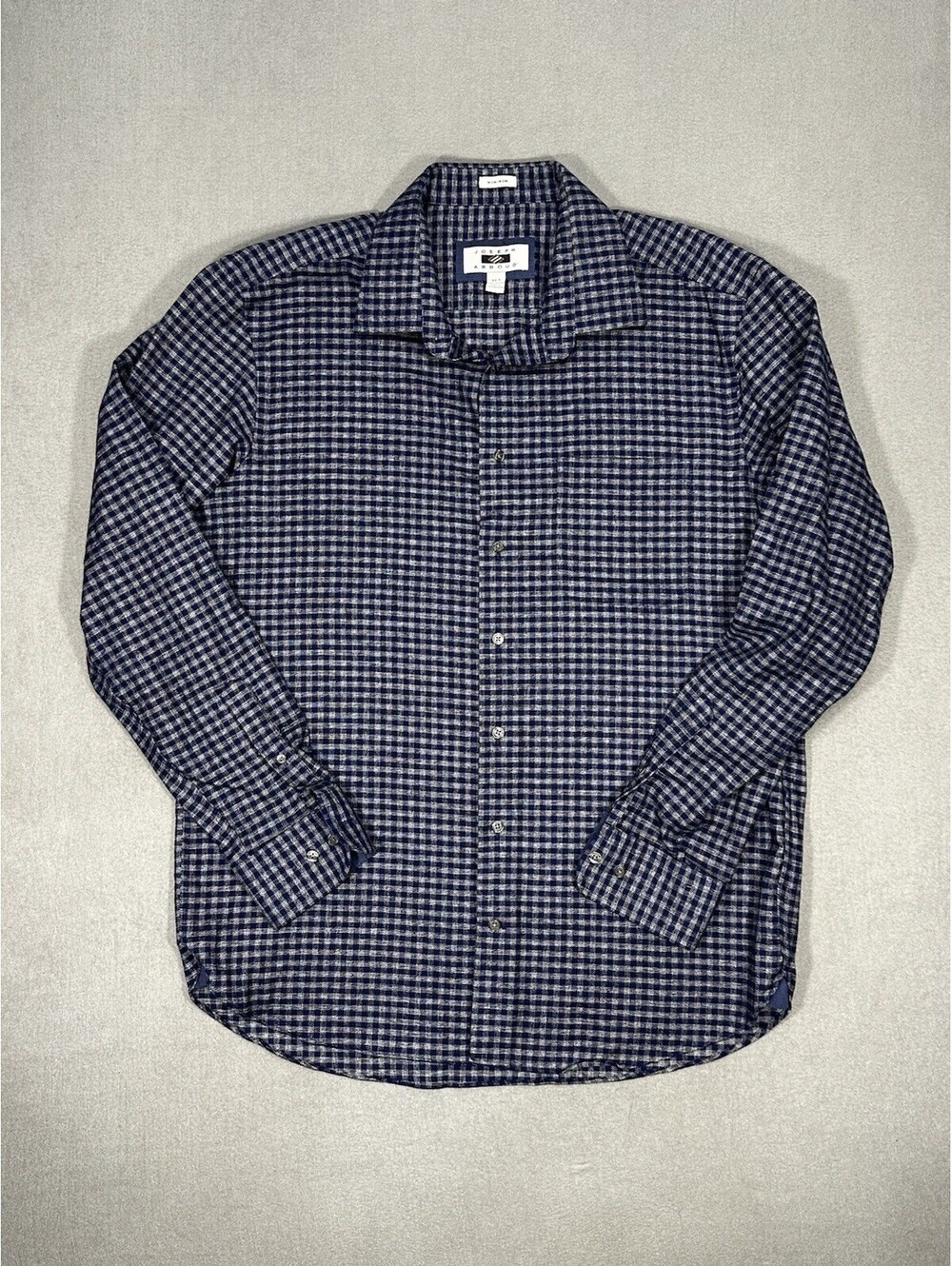 Joseph Abboud Non-Iron Button Down Shirt Mens XLT Blue Check Cotton Long Sleeve